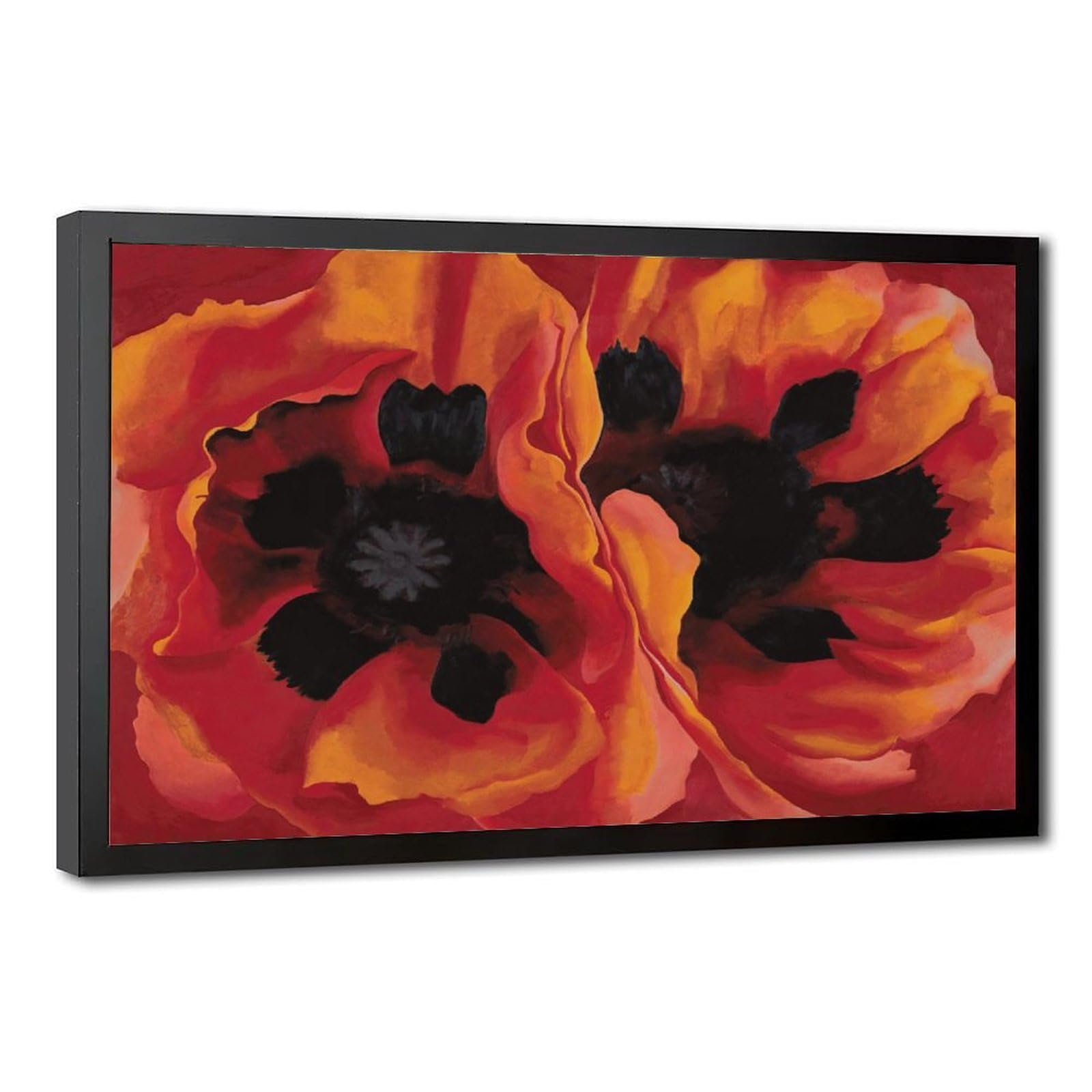 WCYB Stretched Canvas Oriental Poppies by Georgia O'keeffe Posters Prints Canvas Deco Paintings Wall Art Hangable Frame 24" L X 36" W