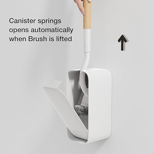 Miniatura 4 de Escobilla de inodoro y soporte, cepillo de madera para limpieza de esquinas muertas, cepillo limpiador de inodoro montado en la pared para