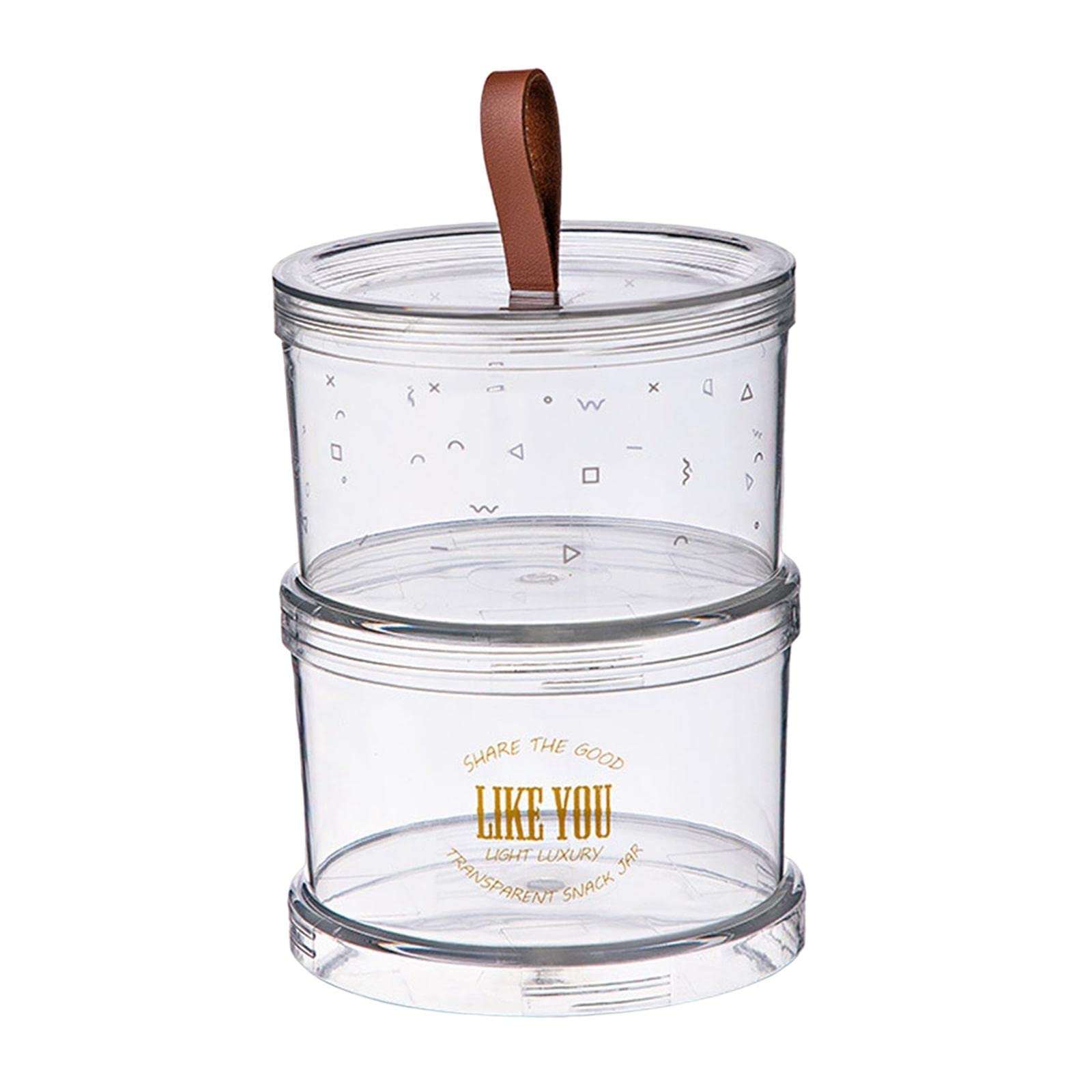 Food Storage Canisters Leakproof Airtight Canister for Cookie Rice Cereals Double Layer-image-12