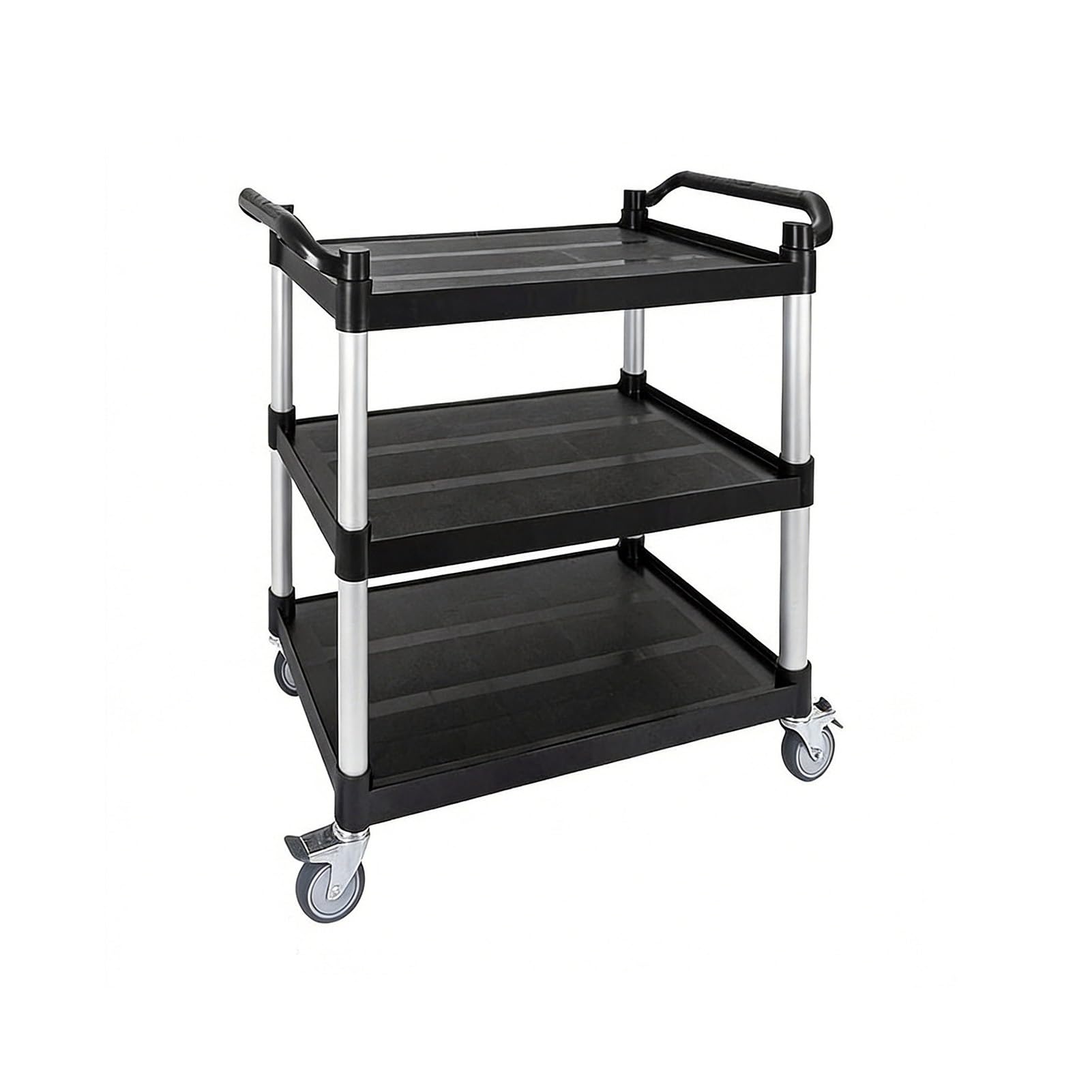 Rolling Cart,carts With Wheels,Features Lockable Silent Wheels,440 Lbs Capacity, And Easy-to-Clean Shelves(Black,Large)
