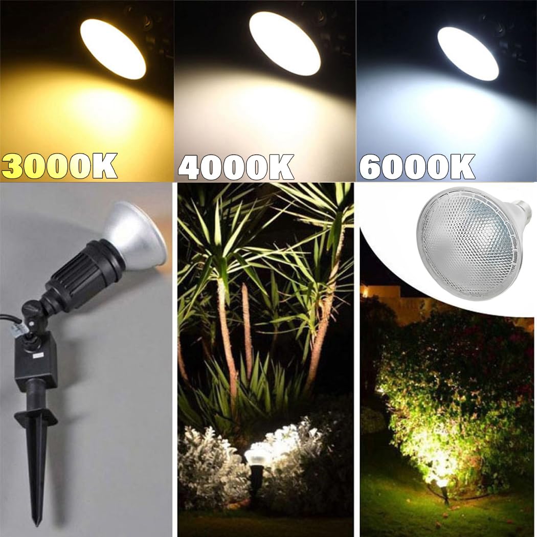 Bombillas LED PAR30 de 12 W, bombilla regulable de 1200 lm, ajuste de brillo del 10% al 100%, base E26/E27, bombilla LED de cuello corto Par30 (8 piezas)