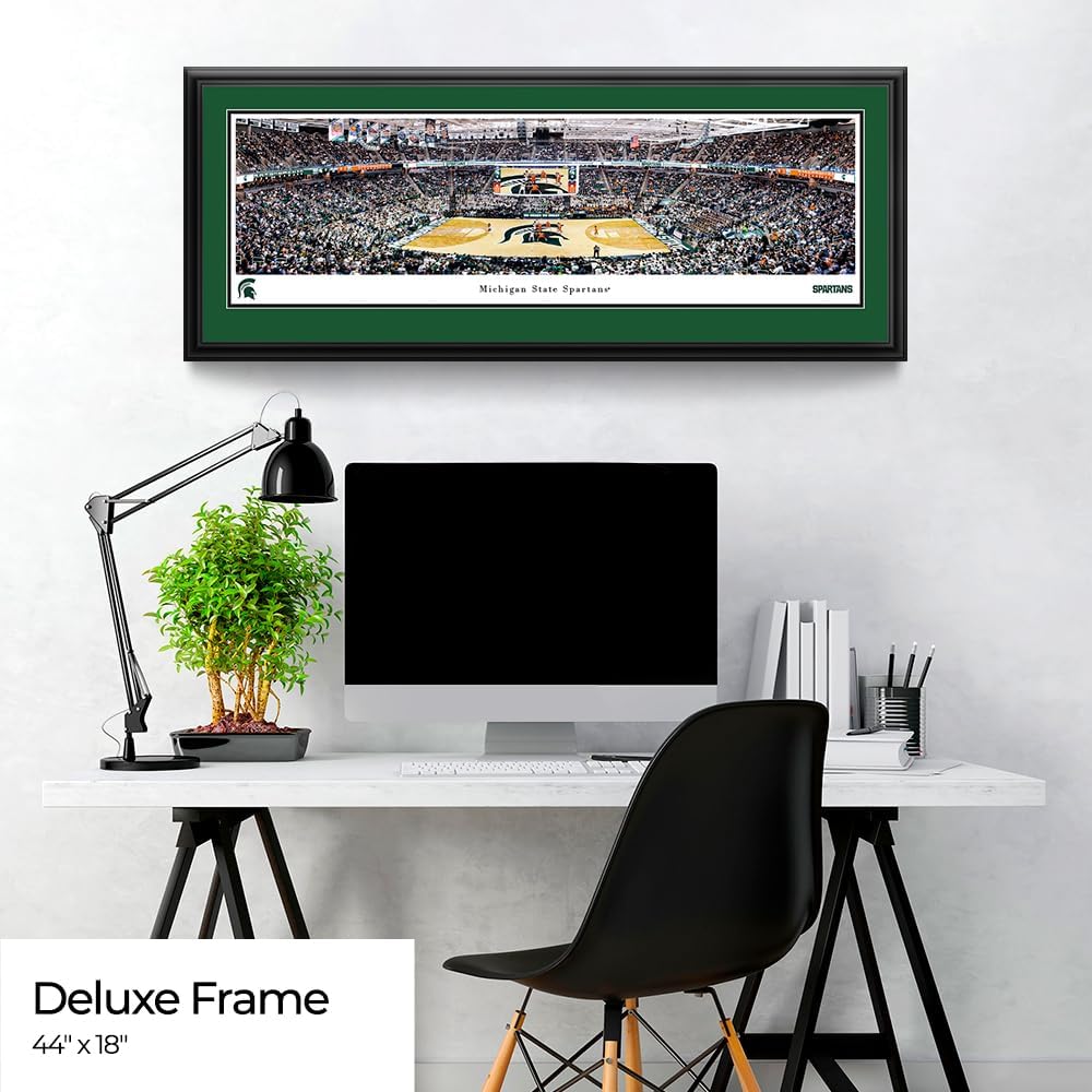 Michigan State Spartans Basketball - Double Mat, Deluxe Framed Print by Blakeway Panoramas