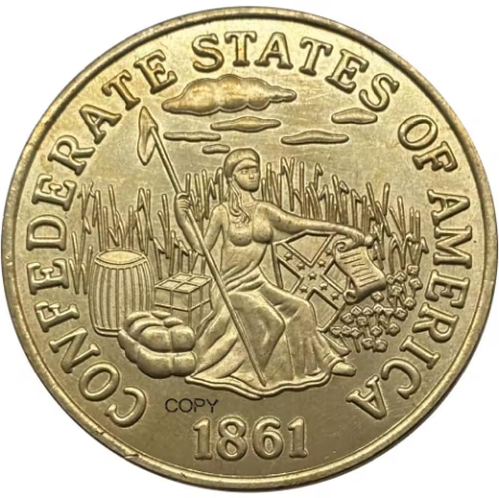 Rezajduie Gold Commemorative Coin Us Csa United States 1861 Coin Confederate States Of America Plated Coins Collection Coin