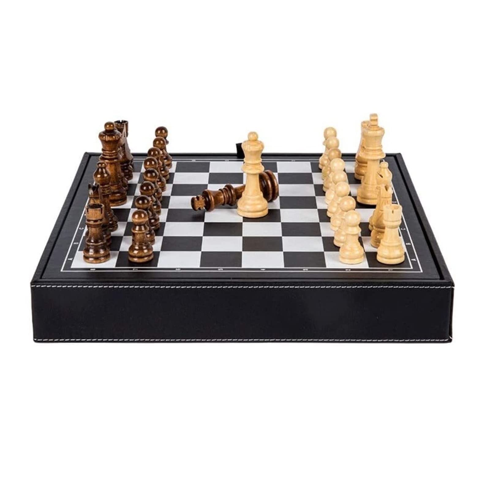 Set Scacchi Set Di Scacchi ， E Dama Cortex Da 12,5 Pollici Con Gioco Tavolo Classico Per Famiglie Per Gioco Famiglia