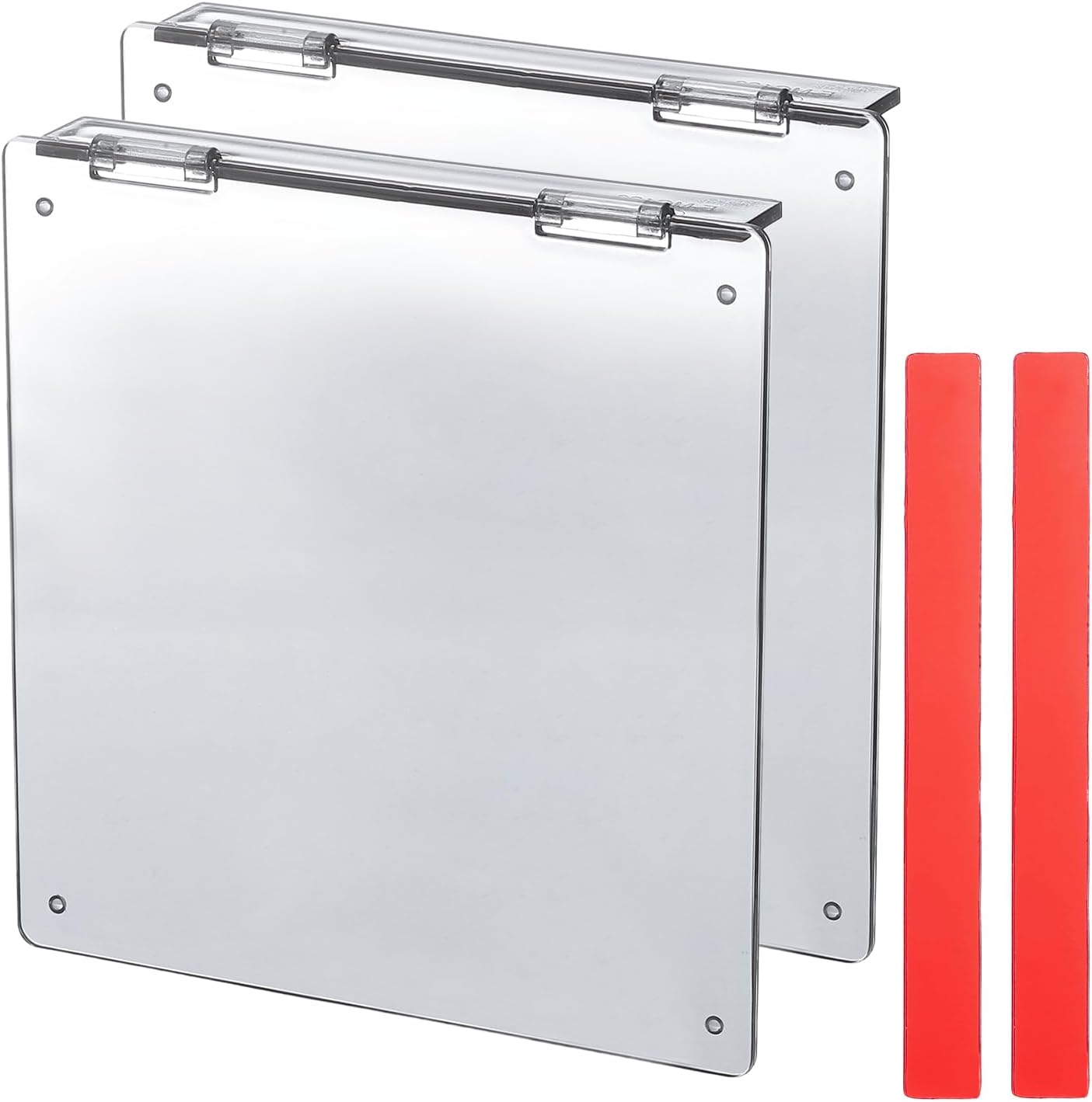 2Pcs Central AC Thermostat Cover Panel (4-3/4") Wired Controller Panel Protection Cover Air Conditioner Thermostat Switch Protector for Home Office, Clear Black