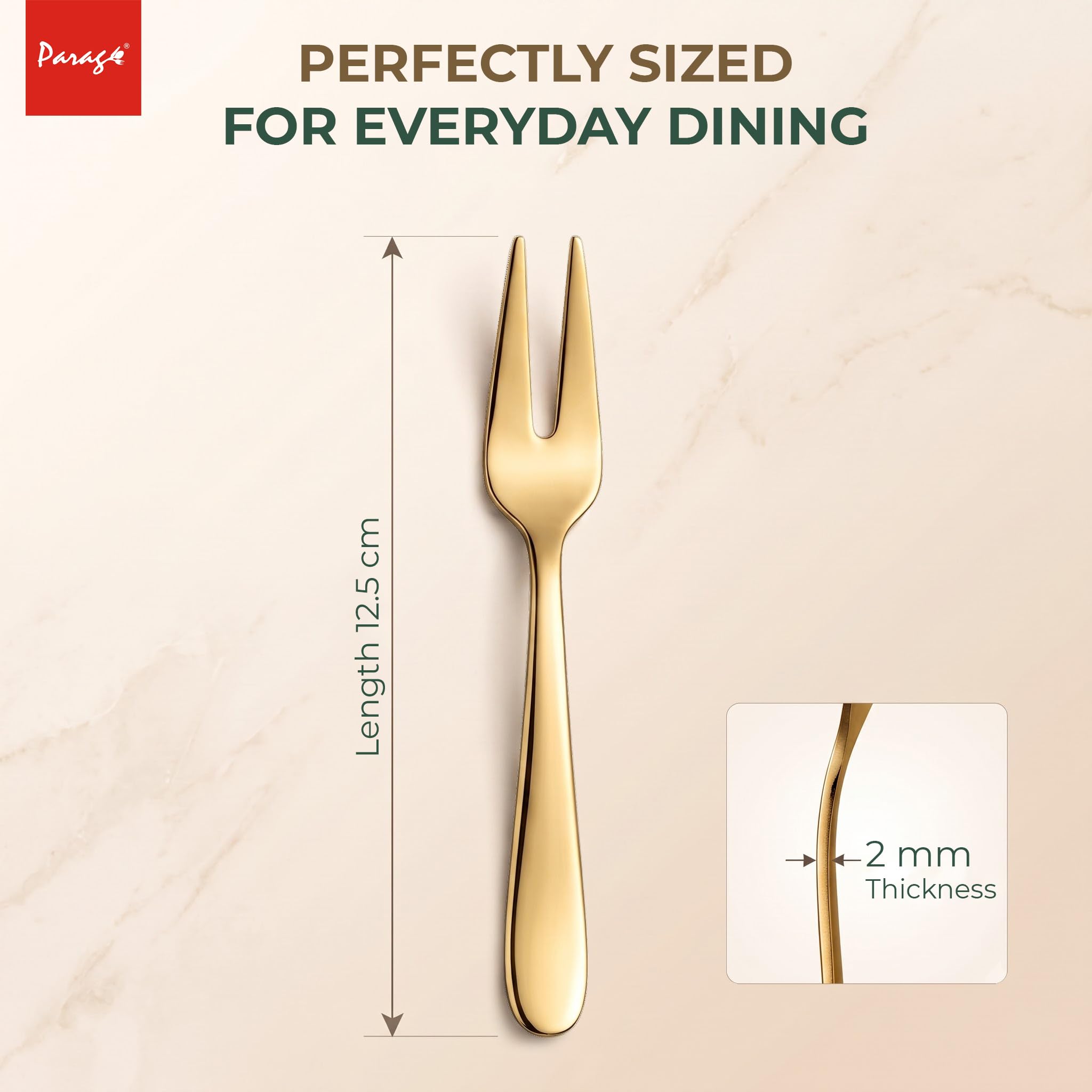 Parage Tiara Fruit Forks - PVD Gold Stainless Steel -3 Parage Tiara Fruit Forks - PVD Gold Stainless Steel -3