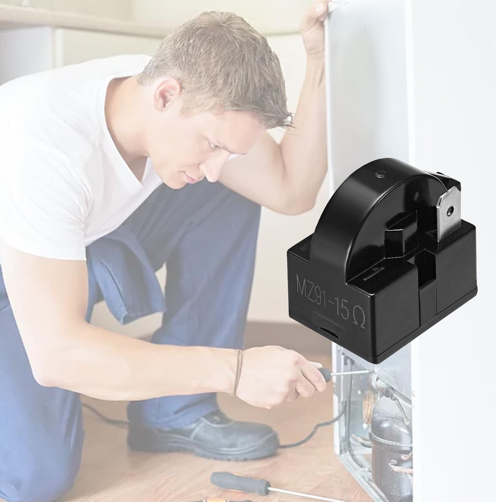15 Ohm Widerstand 1 Pin PTC Starter Relais, Kühlschrank Ersatzteile Gefrierschrank Kompressor Widerstand für Mini-Kühlschränke, Kompaktkühlschränke,Tiefkühlschränke, Weinkühlschränke