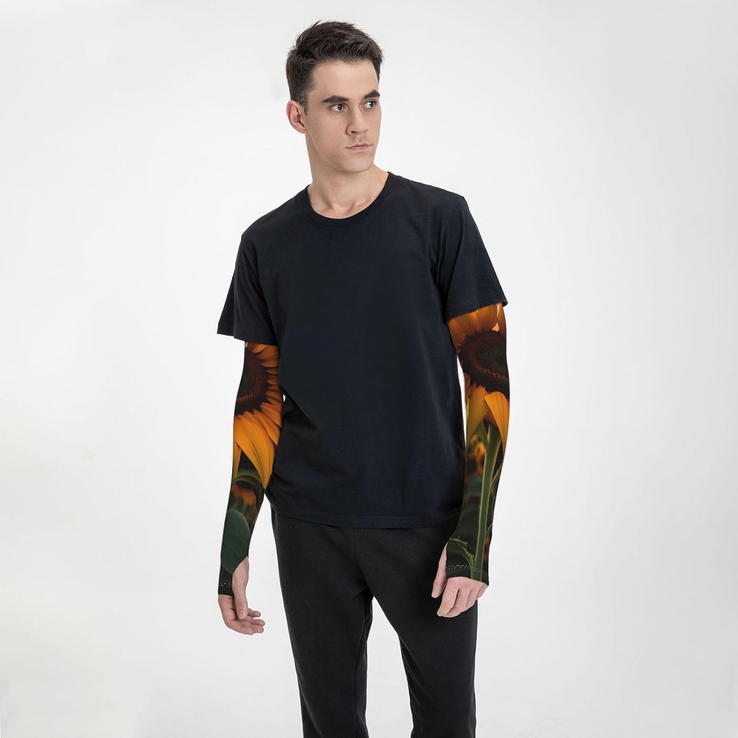 Farm Sunflower Arm Sleeve for Men Women UV Protection Cooling Sun Sleeves Compression Tattoo Sleeve Cover