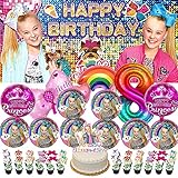 JUMPHOP, JOJO Siwa Plates 8th Party Supplies Decorations 8 Years Old Girl Banner Backdrop Birthday...