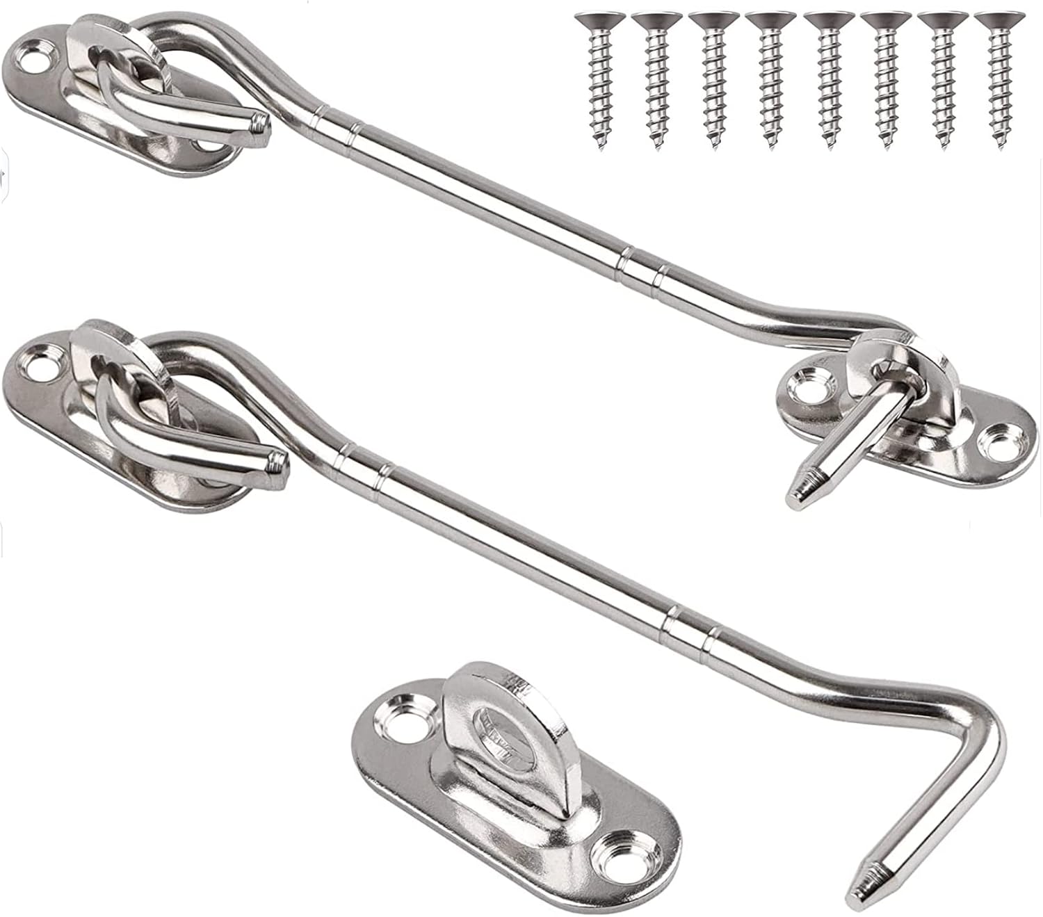 Tahbarshi Stainless Steel Cabin Hook and Eye Latch Black (S+6inch