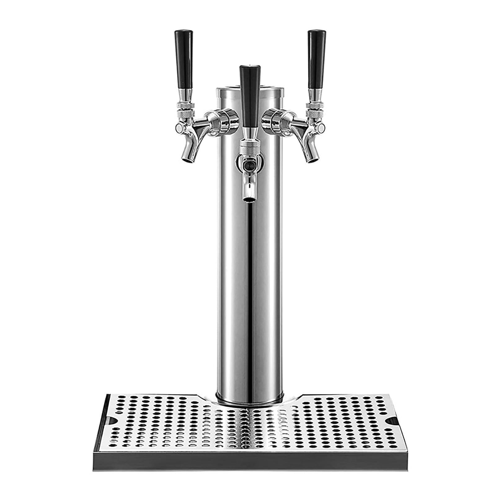 Dispenser a torre per birra con vassoio antigoccia, in acciaio inox, per servire birra e vino per feste, bar, pub e ristoranti