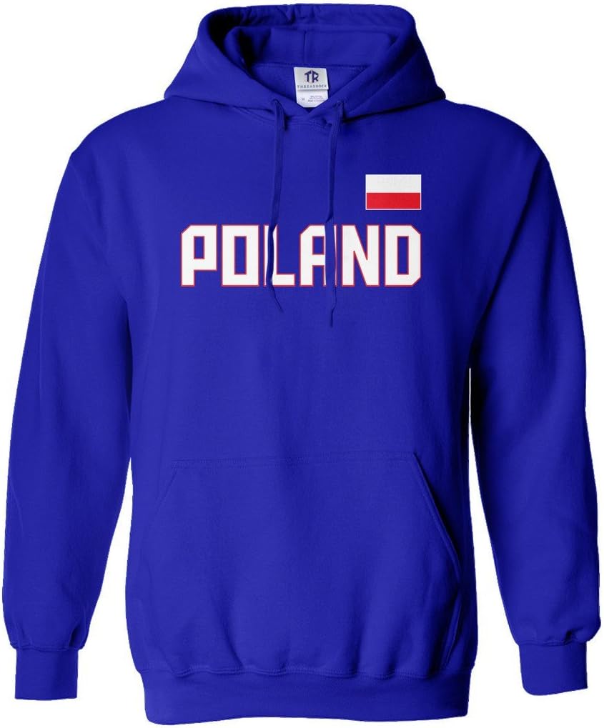Threadrock Men's Poland National Pride Hoodie Sweatshirt