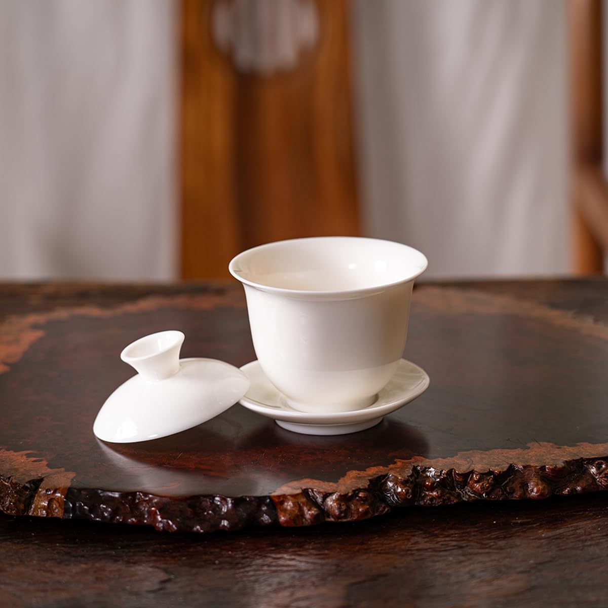 Gaiwan Chinese Gongfu Tea Set,6 cups Portable Tea Set Suitable for home use, travel, and office use
