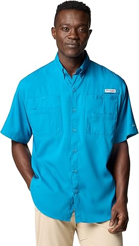 Columbia PFG Tamiami II - Camisa de Pesca de Manga Corta para Hombre, Color Azul
