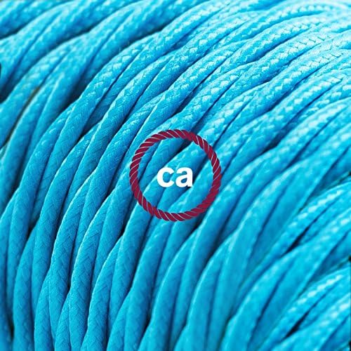 CA Creative Cables Light Blue Rayon Covered Twisted Electric Cable 2x18 AWG - TM11-164ft, 2 x 18 AWG