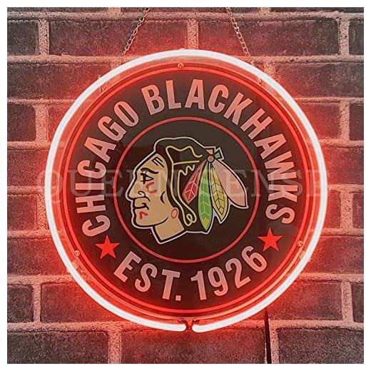 Queen Sense 12"x12" Blackhawks EST 1926 Neon Sign Acrylic Pub Bar Handmade Wall Decor Neon Light A114CBHL1926BA2