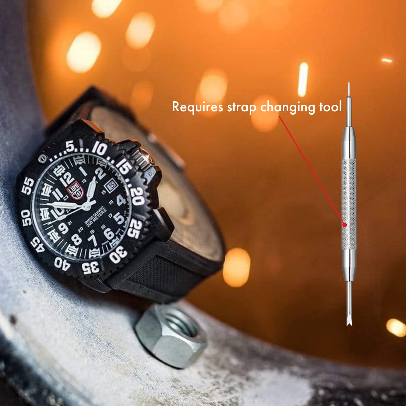 Luminox Oryginalny pasek do zegarka - zamiennik paska 19 mm, 20 mm, 22 mm, 23 mm, 24 mm - męskie paski do zegarków - paski do zegarków dla mężczyzn z gumy, nylonu i płótna - kilka wariantów i kolorów,