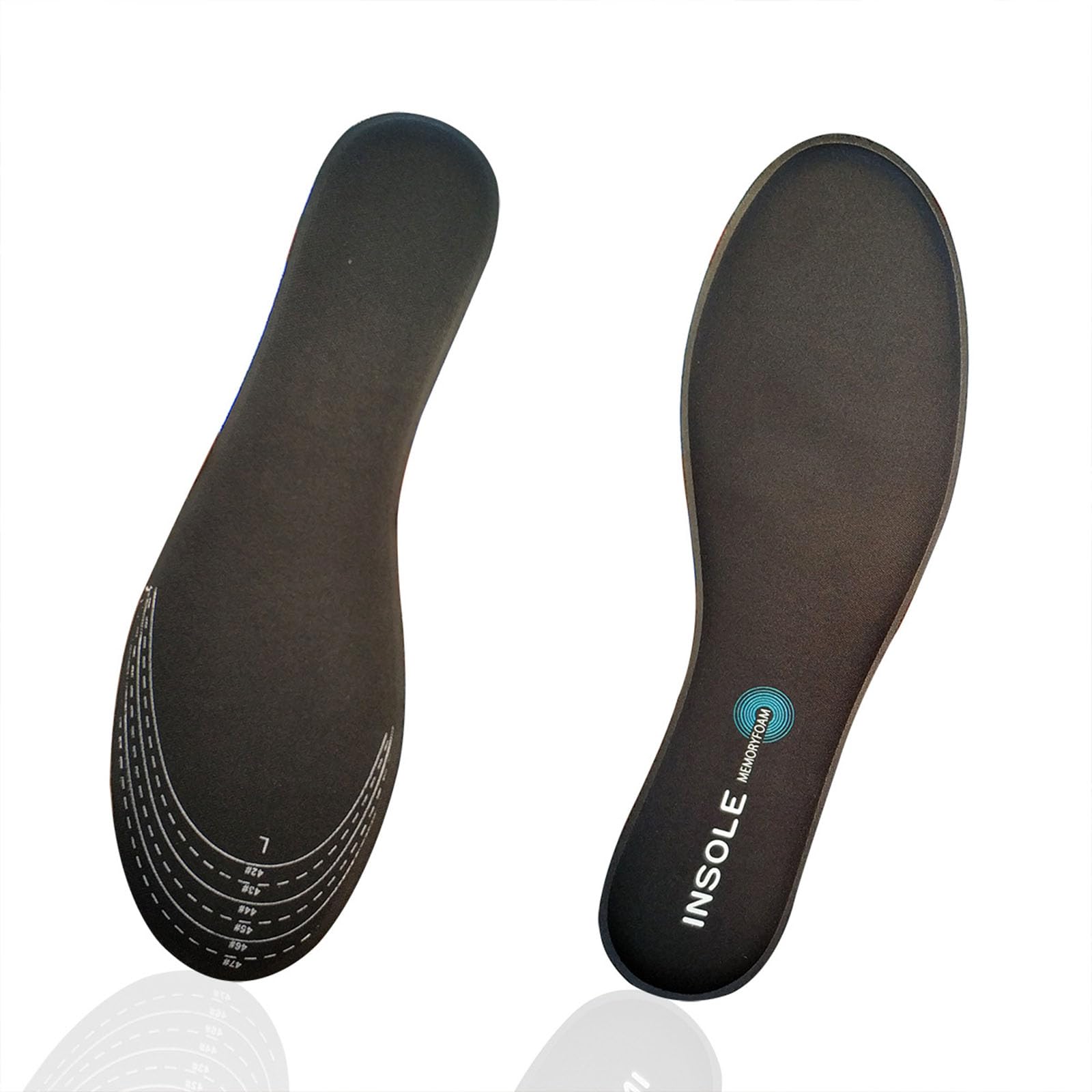 ALMEKAQUZ Memory Foam Insoles, Comfortable & Breathable Sports Insoles, Vibration damping and Relief Foot Pain, Highly Elastic Sports Insoles, Arch Support Insoles for Basketball & Hiking (42-47)