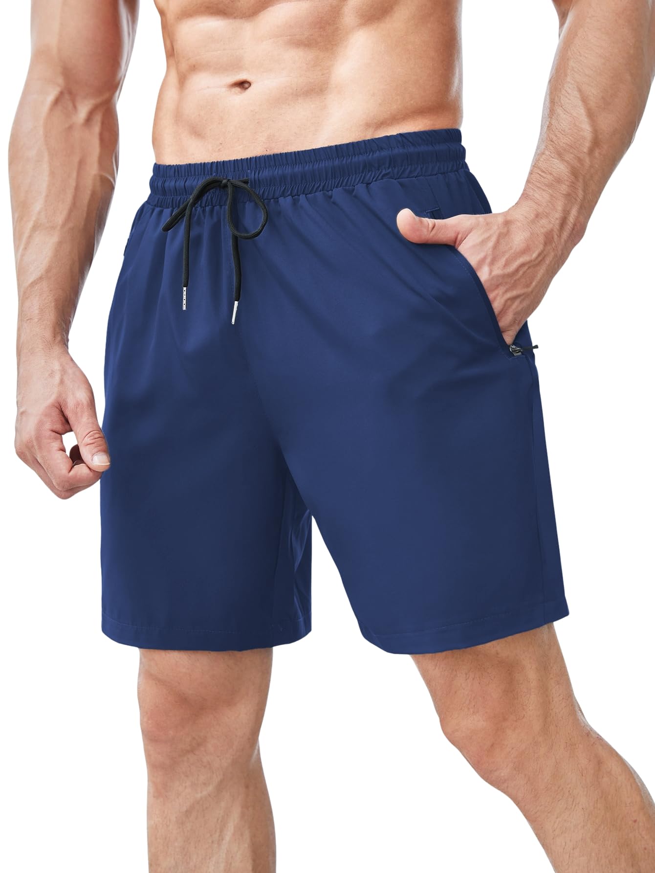 tagdo Men's Athletic Shorts with Zipper Pockets | Lightweight Workout Running Shorts Pants for Men | Elastic Waist Drawstring Gym Shorts for Training | Fitness, Sports, Casual Wear (2051)-picture-39