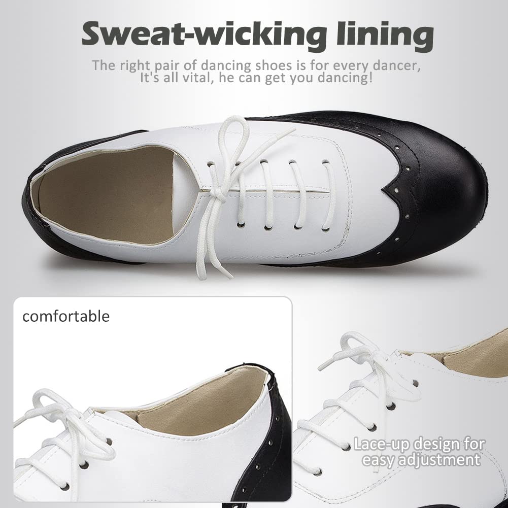 SWDZM Scarpe da Ballo Latino Americano Uomo per Salsa Tango Jazz Partito di Danza Scarpe Tacco Basso,L147,Nero,Ante,43 EU