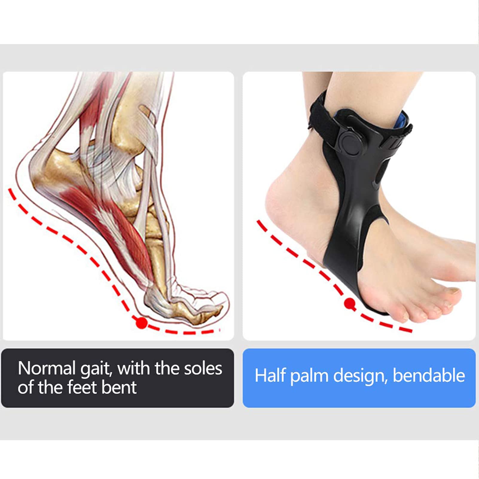 Soporte de caída de pie, órtesis de pie caído, órtesis de Tobillo AFO Ajustable con Bolsa de Aire Inflable, Soporte de Tobillera para hemiplejia, Zapatos de Car