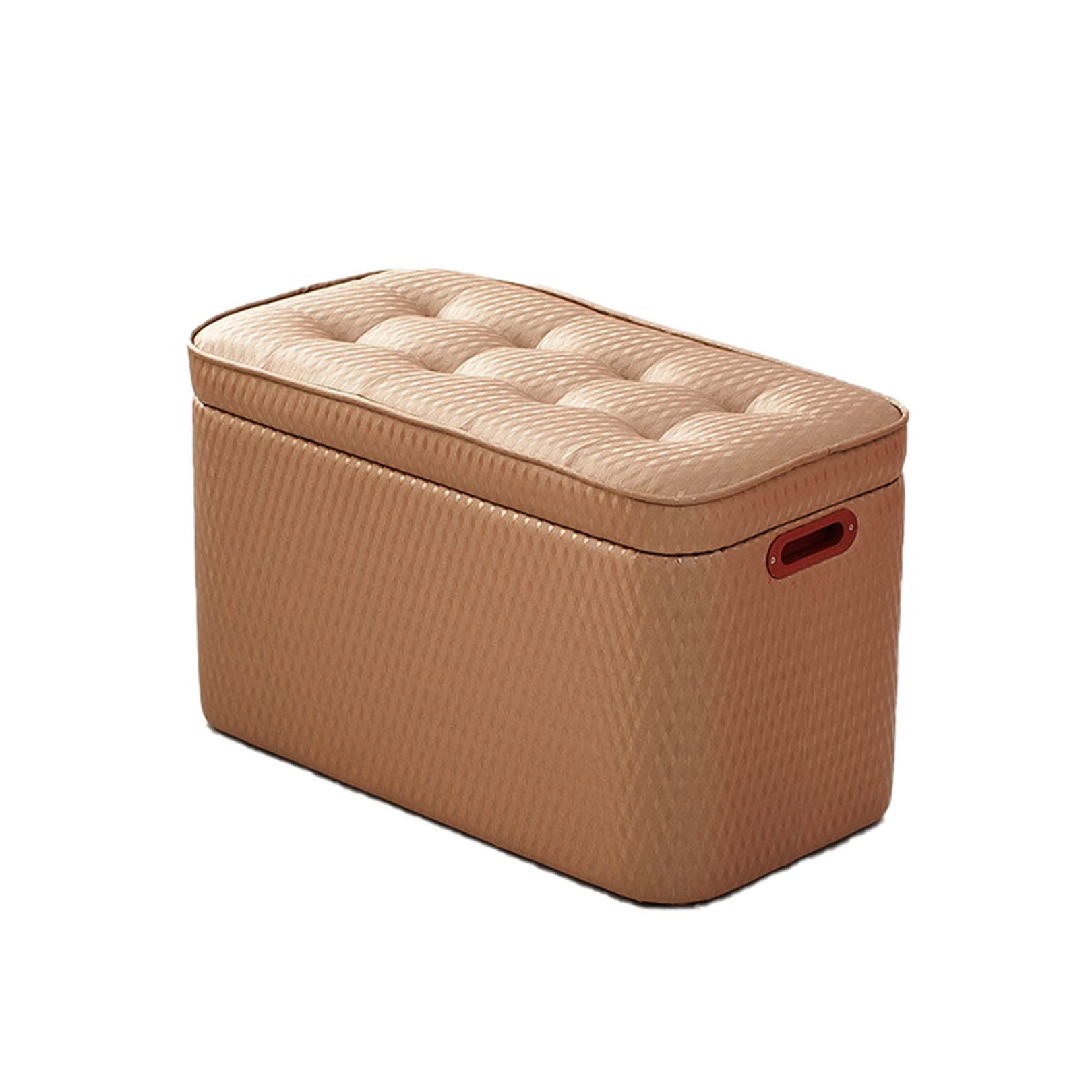 Pouf de luxe léger en coton et lin, tabouret bas chic et raffiné