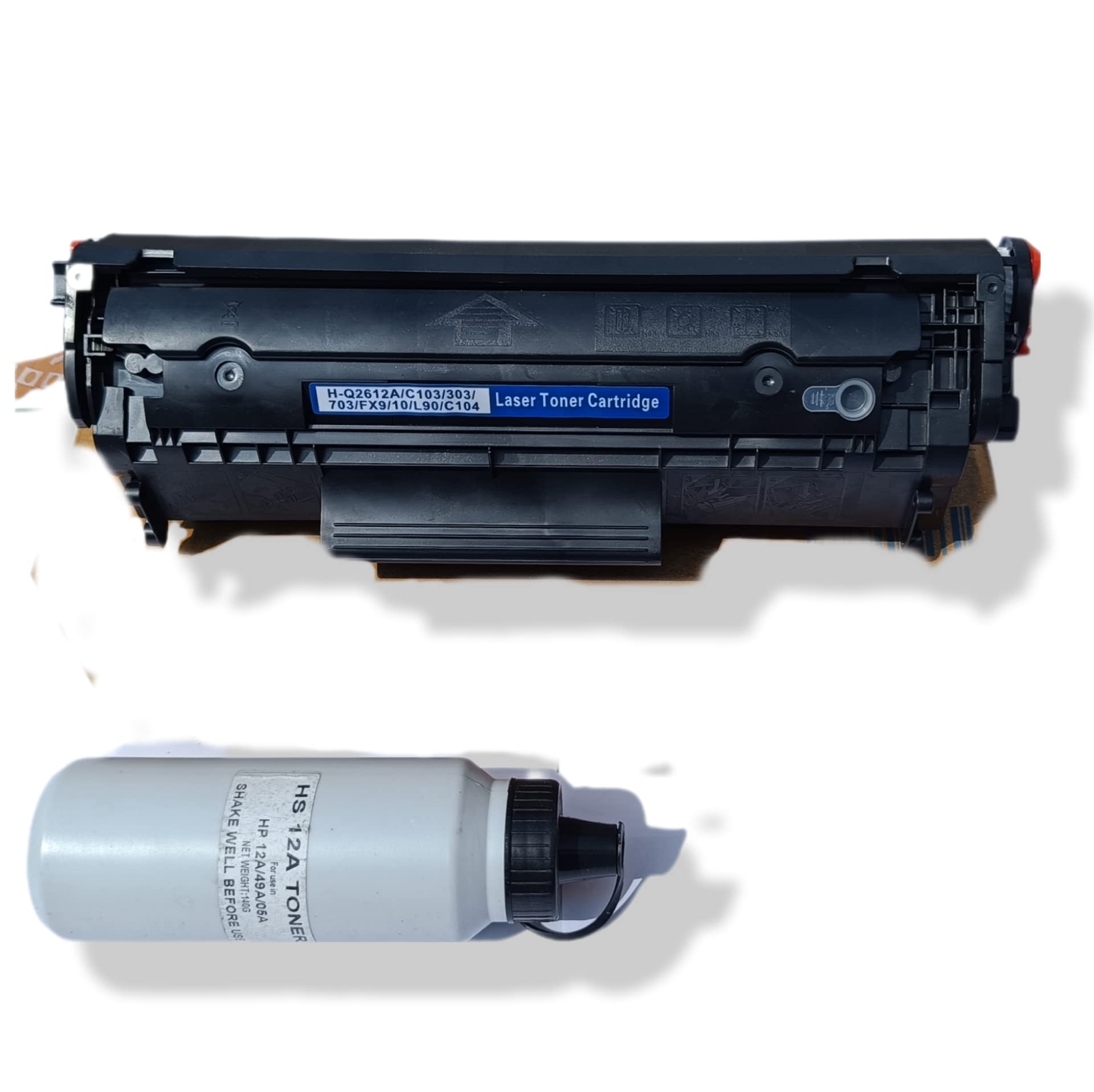 SMARTPRINT (4000 Pages) 12A/Q2612A Easy Refill Toner Cartridge + 140gms Powder Bottle for HP Laserjet 1010/1012/1018/1020 plus/1319/3015/3020/3030/3050/3055/M1005/canon 2900B/3000 Printers