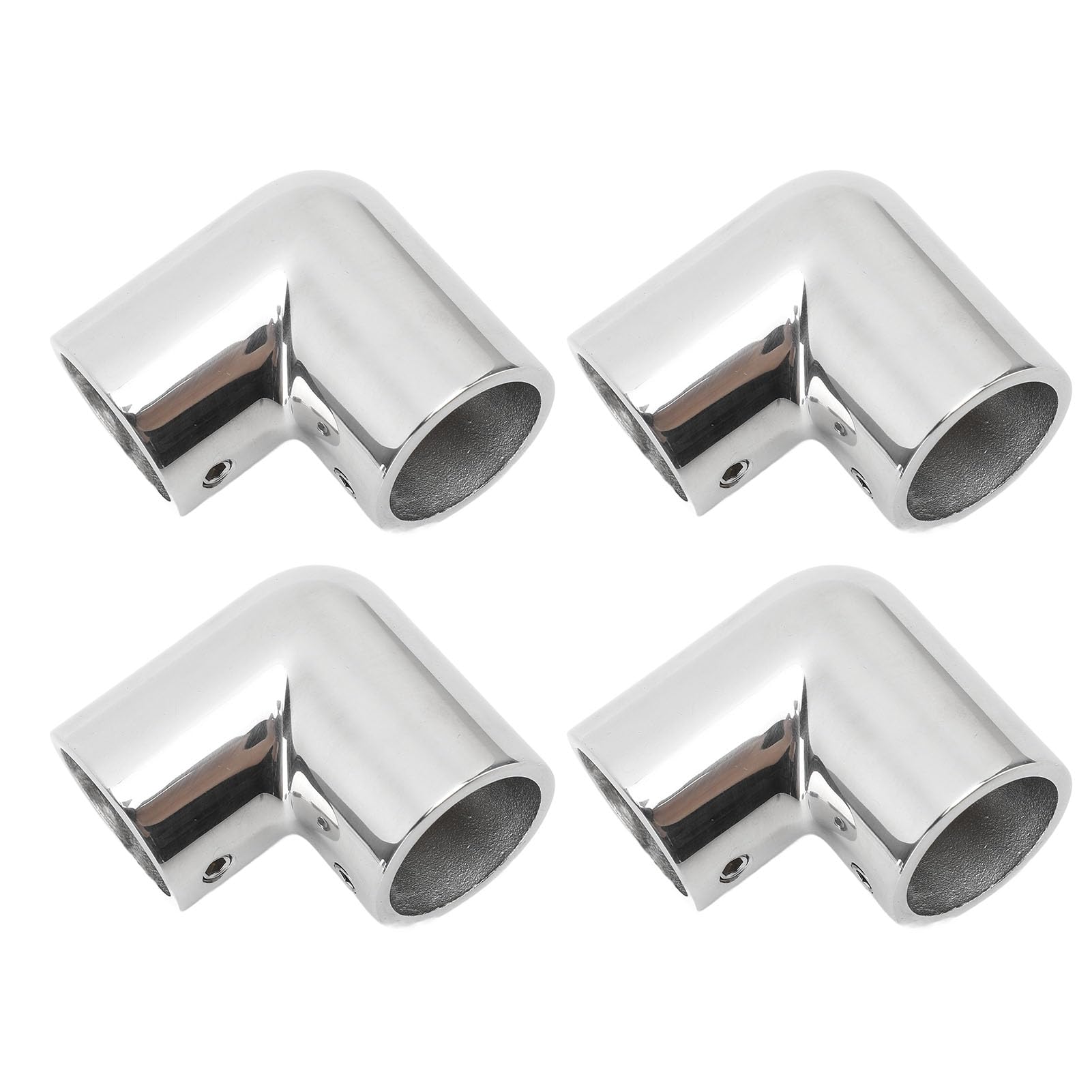 FILFEEL 4PCS 2 Vie 90 Gradi Corrimano per Barche Raccordo 25mm ID in Acciaio Inox 316 Tubo A Gomito Giunto Connettore per Yacht Marino