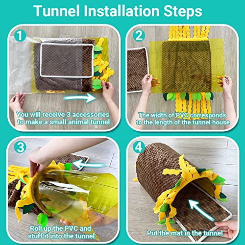 Orzechko Guinea Pig Tunnel House - Small Animal Hideout Tube Cage House For Hamster Rat Mice Parrot Chinchilla Hedgehog Flying Squirrel - Playing Sleeping Resting Fleece Warm Bed Plush Nest Habitats thumb #4