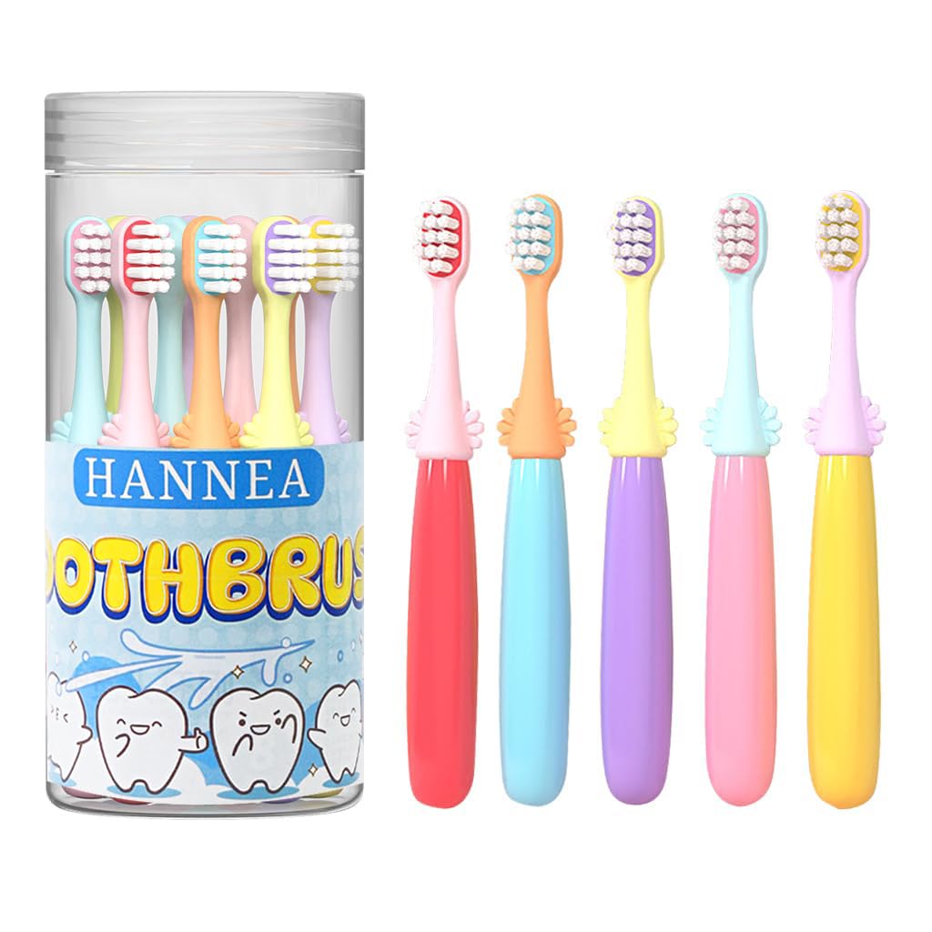 HANNEA® Ultra Soft Bristles Kids Toothbrush - Pack of 10, Rubberized Handle Design for Ages 2-6, Ensures Gentle & Thorough Cleaning, Ideal for Small Oral Cavities, Multicolor for Easy Identification-picture-30