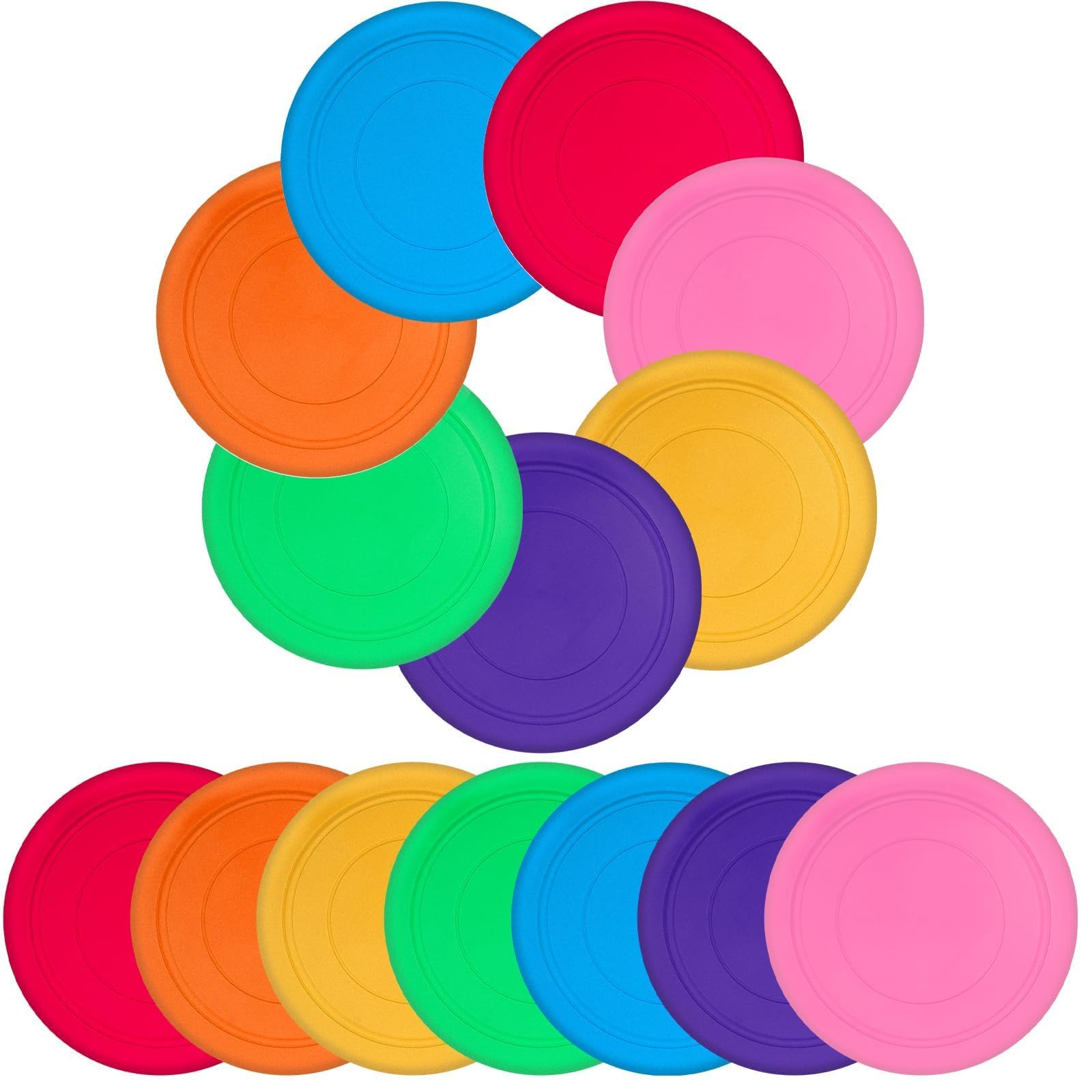 28 dischi da lancio pieghevoli in morbido silicone, 18 cm