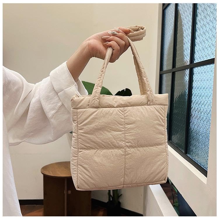 Base'ic Quilted Puffer Tote Bag for Women – Lightweight Soft Shoulder Purse with Zipper – Casual Daily Handbag3