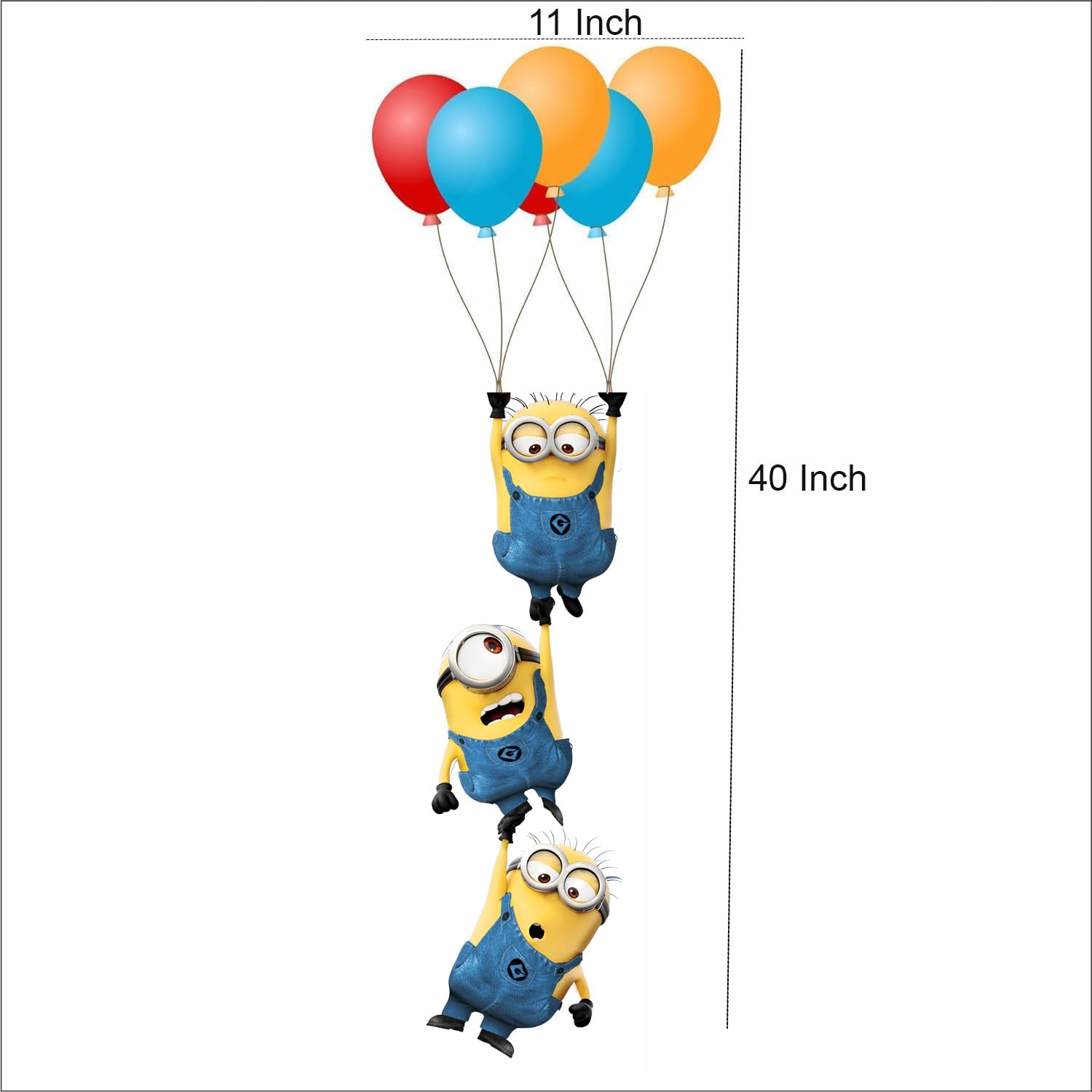 My SELLER CLUB Compatable with Minions Wall Hanging Sticker for Kids & Baby Size 11 inch X 40 Inch - Fun, Colorful Décor for Living Room, Easy to Apply and Removable (Ballon Hanging) - Image 3 thumbnail