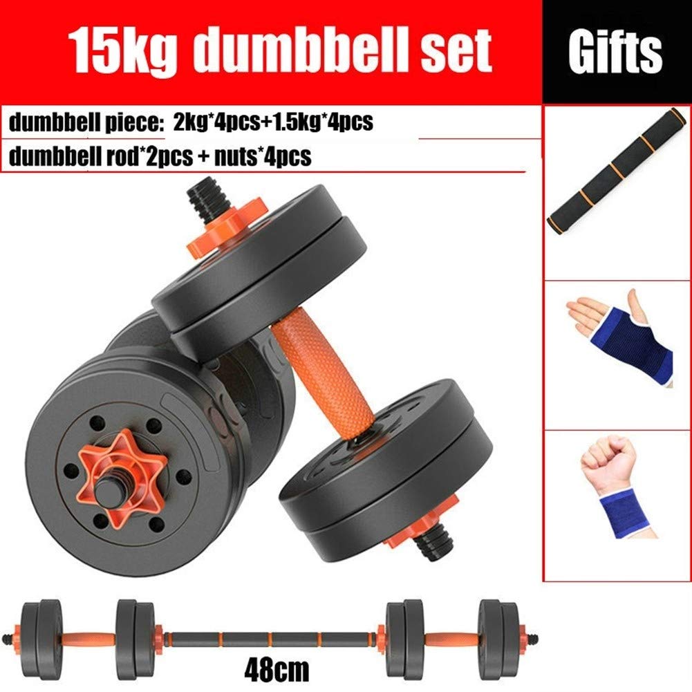 Buy LOFAMI Dumbbell Fitness Dumbbells Barbell Lifting 15 Kg Adjustable