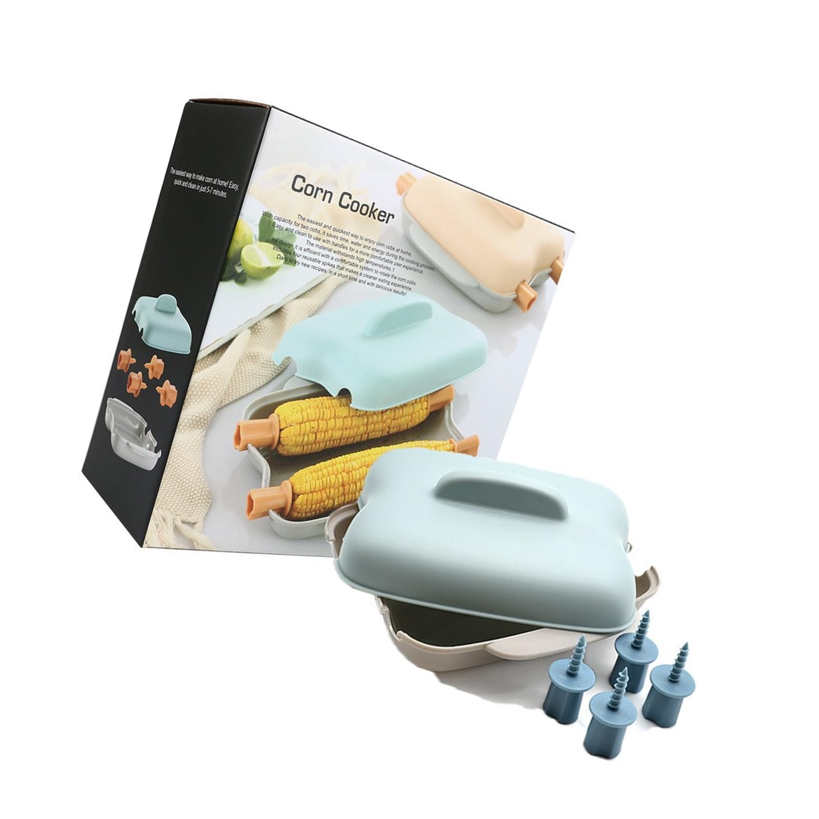 Xinsheinelry Efficient PP Microwave Corn Steamer Cooks Freshness in Minutes Steaming Box Ideal for Small Kitchens and Dorms Microwave Steamer