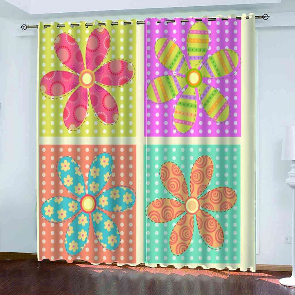 Rideau occultant floral 3D isolant de qualité premium pour salon moderne