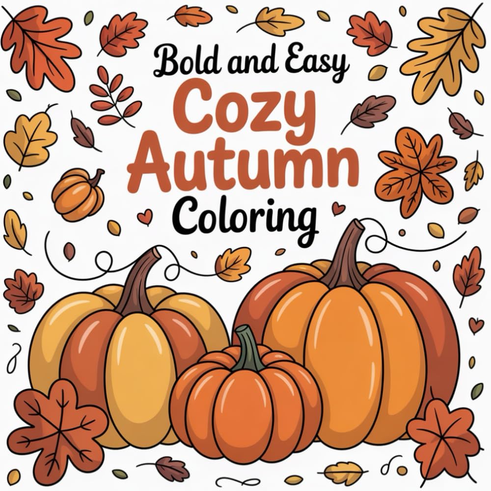 Bold and Easy Cozy Autumn Coloring: A warm and relaxing collection designed to bring cozy autumn joy to every coloring enthusiast.