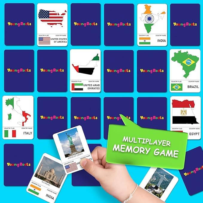 Image of Educational Activity Box for Kids Age 4 | Play & Learn - Spelling & Math Puzzle, 6 Write-Wipe Fun Activities, Country Flag Memory Game | Early Learning Kit for Preschoolers (Age 4 & 4+)