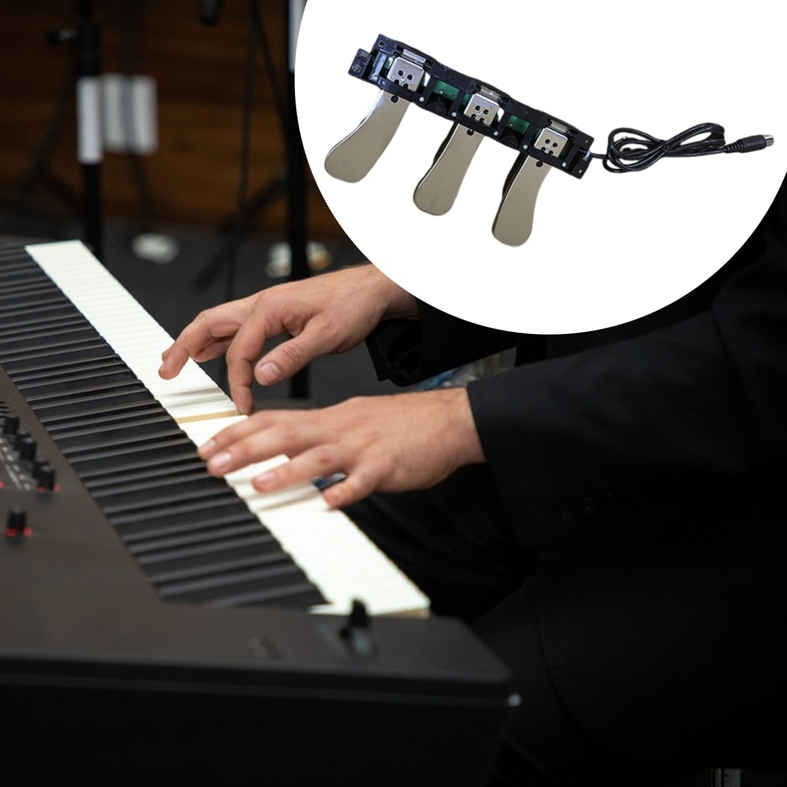 Amagogo Pédalier 3 étapes, Accessoire pour Instrument de Musique, 25,4 X 15 Cm, Pédale de Sustain pour Débutants Professionnels