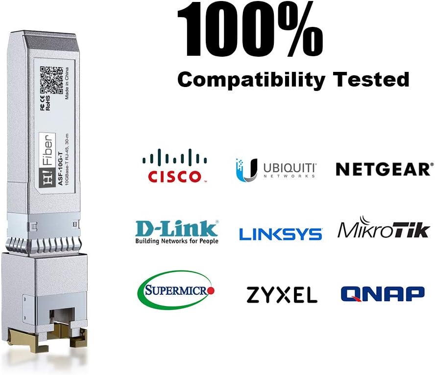 Onе-Dау Sаlе: Uр tо 50% оƒƒ 10Gb SFP+ to RJ45 Module, 10Gbase-T Ethernet SFP+ Copper Transceiver for Cisco SFP-10G-T-S, Meraki, MikroTik, Ubiquiti, Unifi, Netgear, QNAP, D-Link and More, Cat6a/Cat7,30m,2 Pack