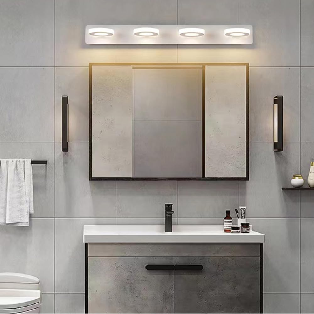Mengjay LED 20W Spiegelleuchte Bad Spiegellampen für das Bad, Spiegellampe Badezimmer 360° Drehbar 3 Farbtemperaturen einstellbar Wandleuchte Badezimmer, Spiegelbeleuchtung Wandlampe Bad Wand Lampe
