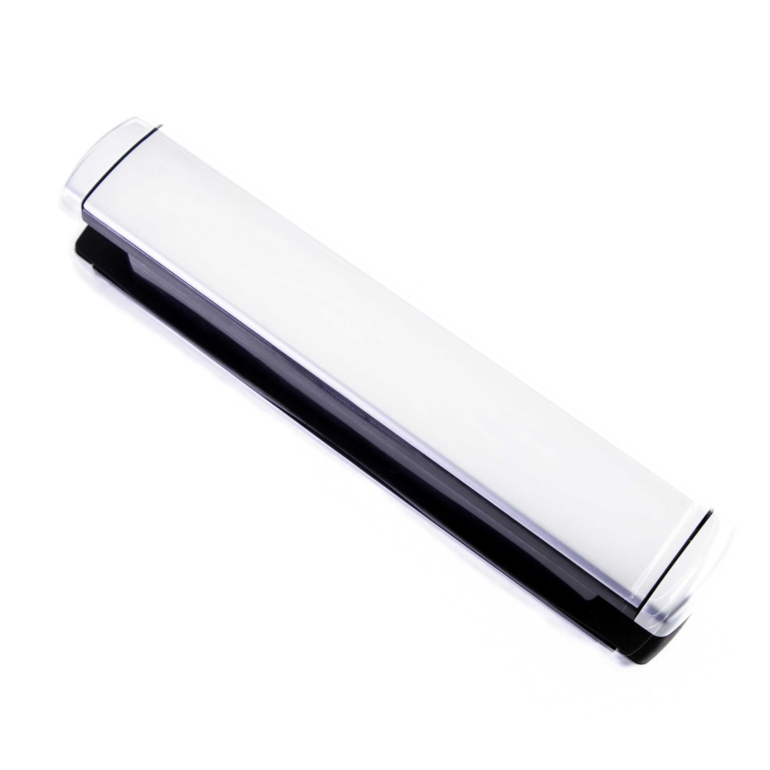 IRONWORX® Enigma 12" Premium Slimline Metal Sleeved Letterbox Satin Chrome ❘ Fully Weather Sealed, 180° Opening