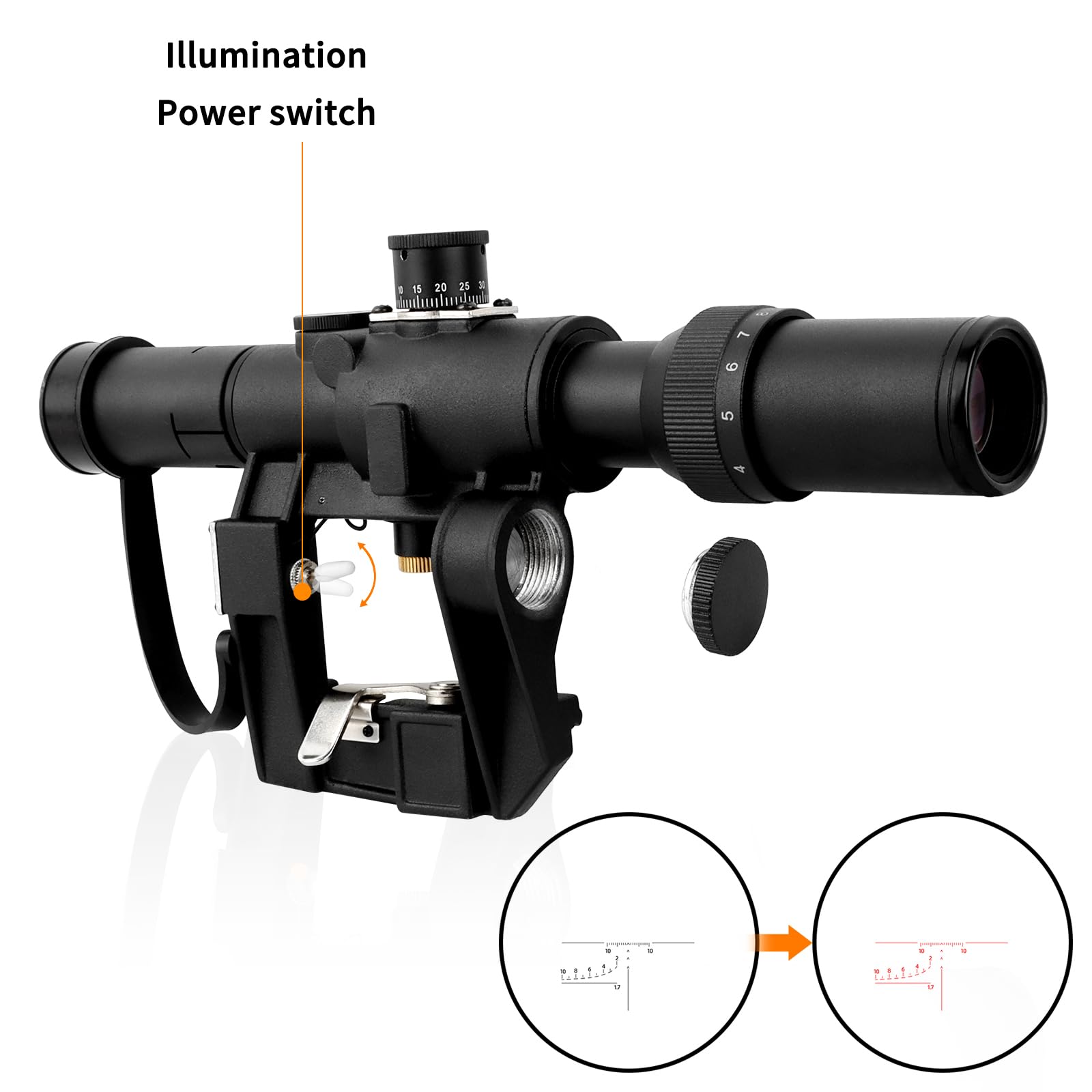 3-9X26 Lunette de visée FFP Premier Plan Focal Montage latéral Optique portée viseur avec Pare-Soleil Tube Capot Noir Rouge réticule
