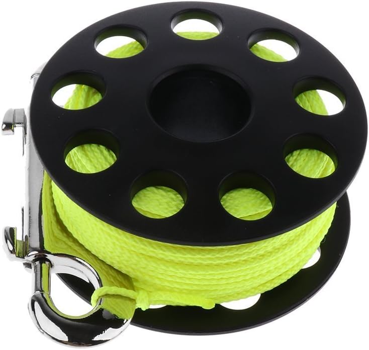 Mini Compact Scuba Diving Finger Spool Multi Purpose Dive Reel & 30m/100ft Yellow Line - Choice of Color