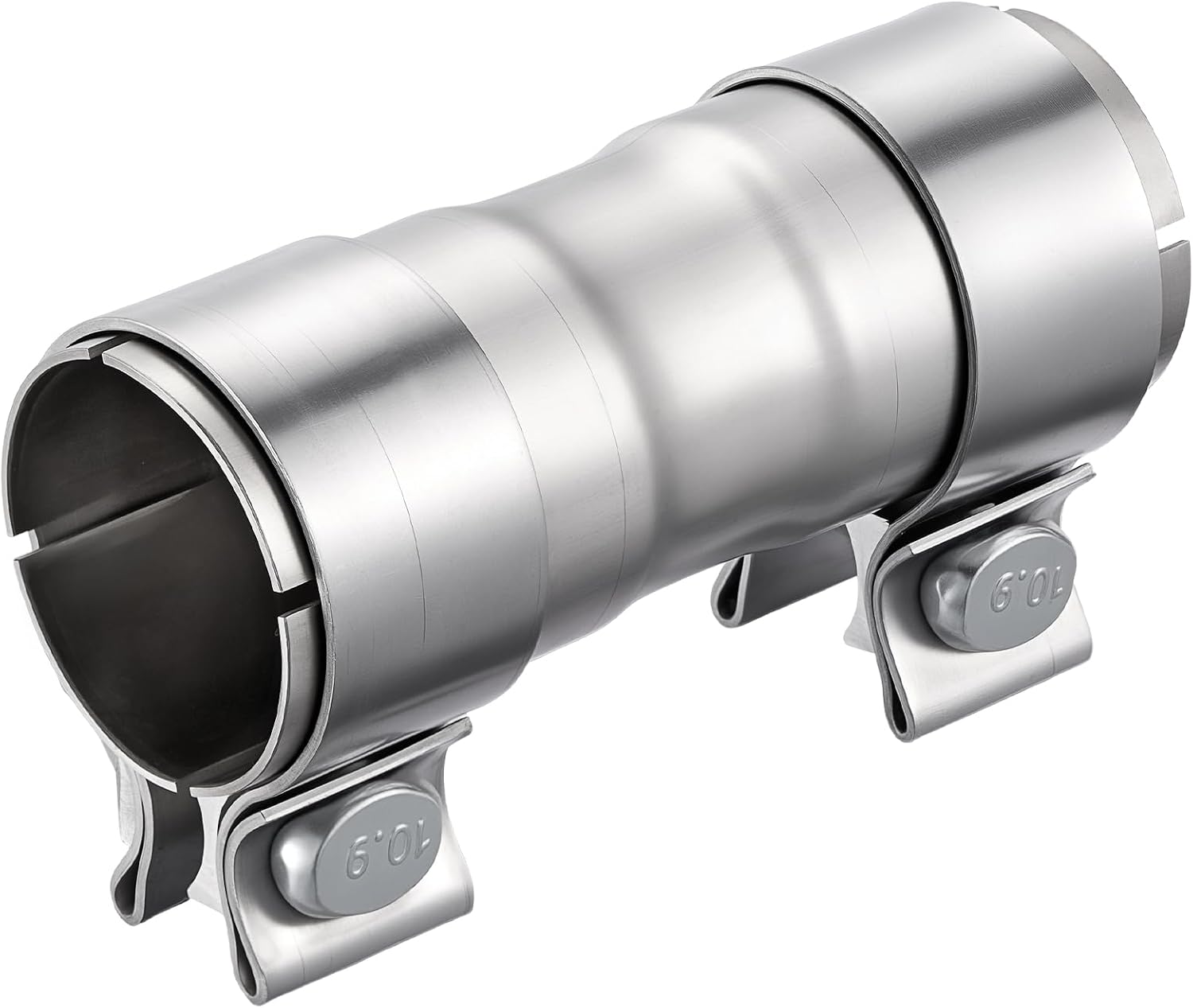EVIL ENERGY 2.5 to 2.5 Inch Exhaust Adapter with Clamp, 2.5" ID to 2.5" ID Stainless Steel Exhaust Reducer Connector Pipe with Clamps,1PCS