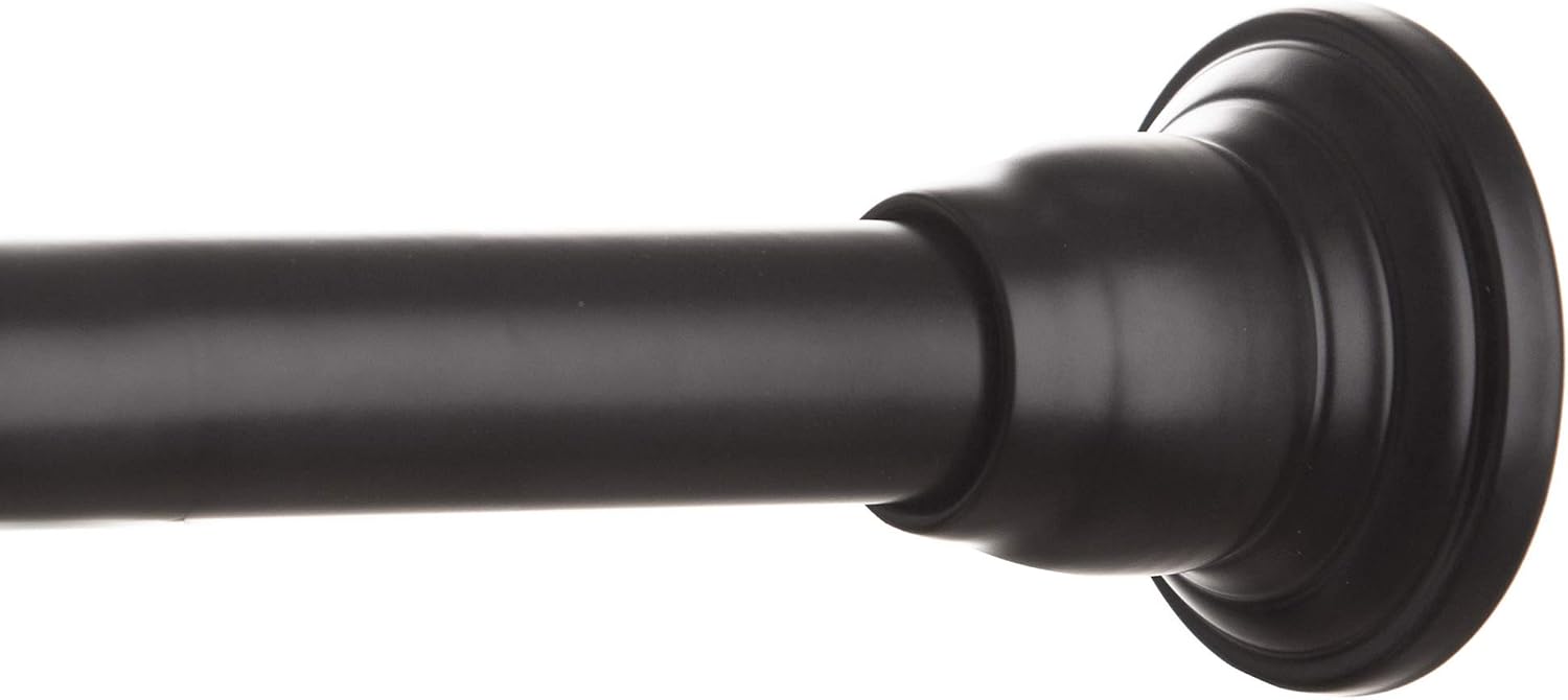 BINO 'Doric' Adjustable Shower Curtain Rod | Black | Aluminum | 42"-72" Rust-Proof | Bathroom Shower Tension Rod | Expandable