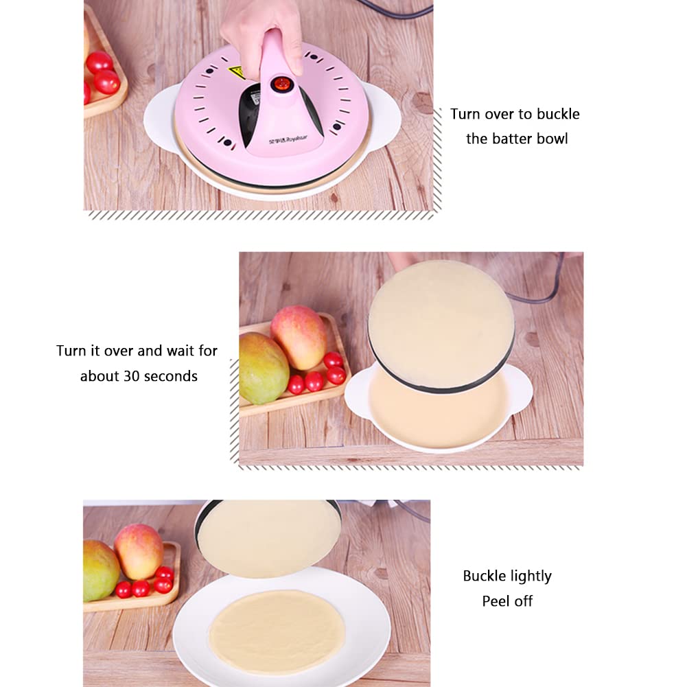 Pequeño creador de crepé, Fabricante de panqueques eléctricos inalámbricos con tazón de batería, Adecuado para panqueques, panqueques, Tortillas