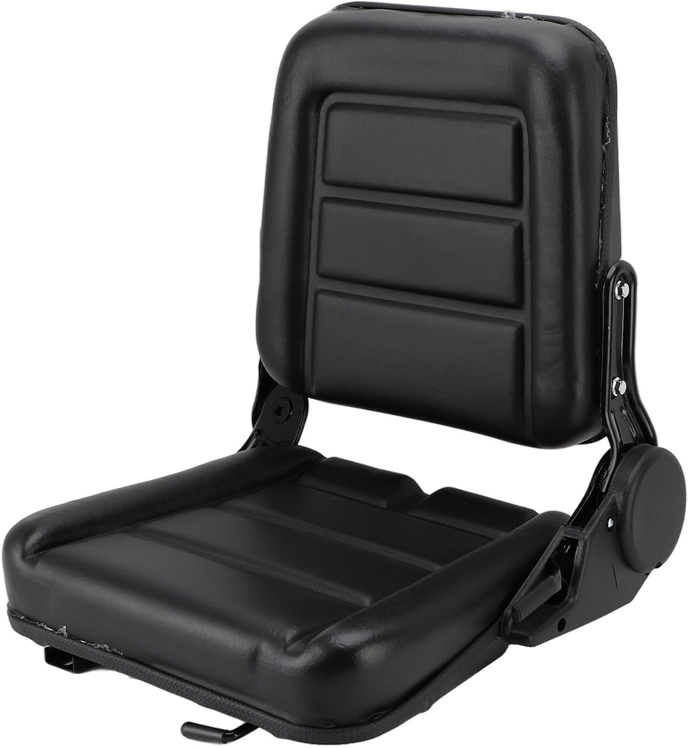 Fafeicy Tractor Seat PU Leather Excavator Seat with Rounded Curved Corners and Metal Connection Plates for Forklift Tractor Harvester