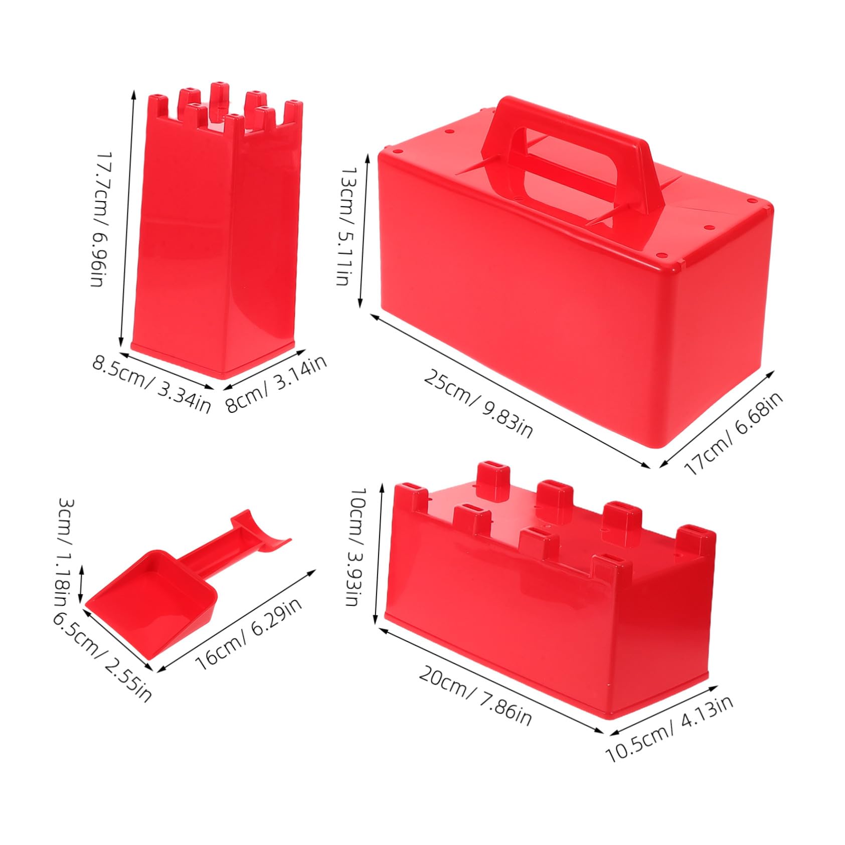 Juego de Moldes para Ladrillos de Nieve Resistente Heladas para Niños , Molde de Plástico Rojo Adecuado para Jugar al Aire Libre en Invierno