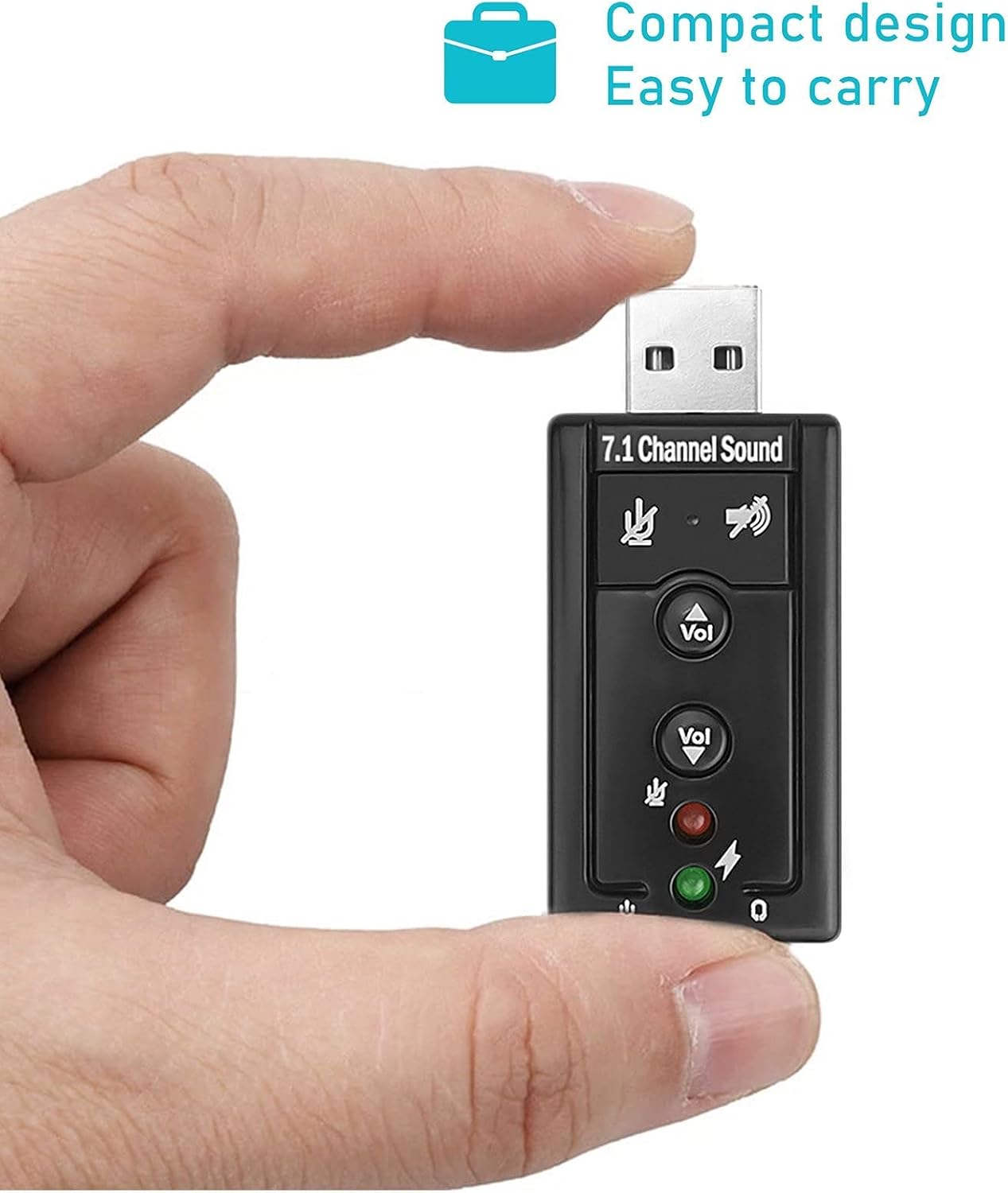 HDE 7.1 Channel Booster USB External Sound Card Audio Adapter